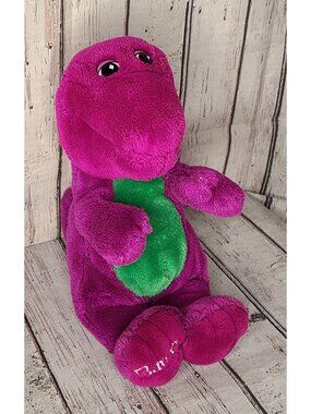 12" HTF Vtg 1992 Lyons Group Barney Dinosaur Plush Stuffed Animal Closed Mouth